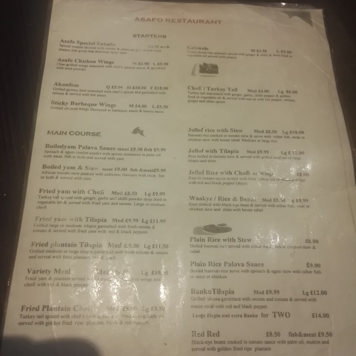 Asafo Ghanaian Restaurant Menu - Image 3